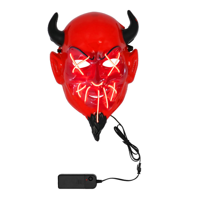 Masque d'Halloween Rouge Noir Diable