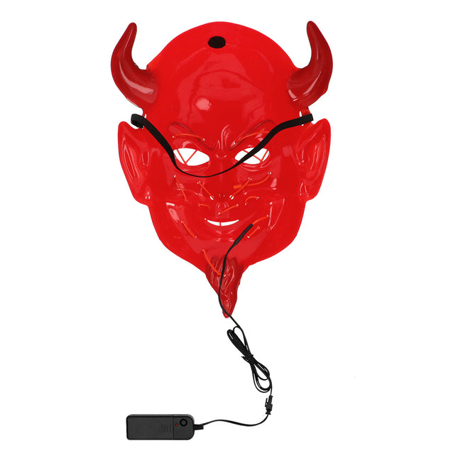 Masque d'Halloween Rouge Noir Diable
