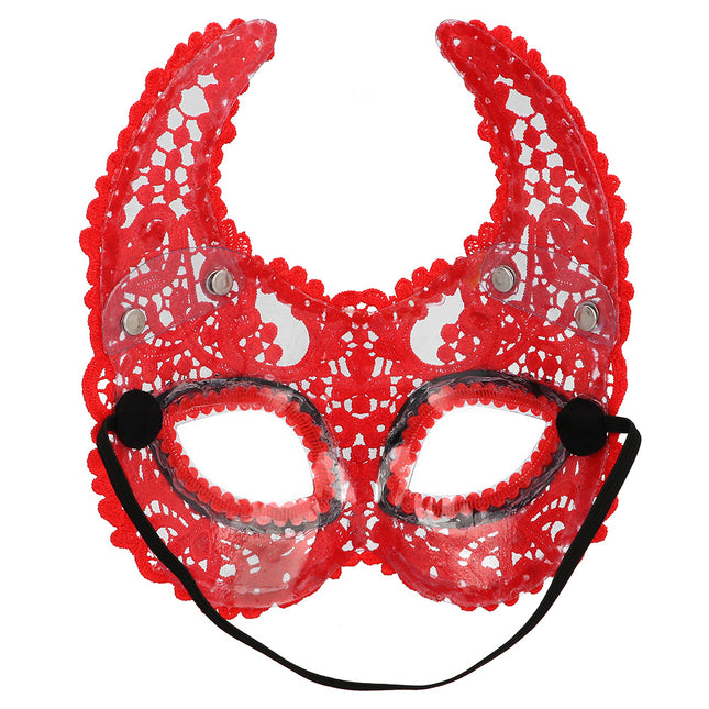 Masque d'yeux d'Halloween Diable Rouge Dentelle