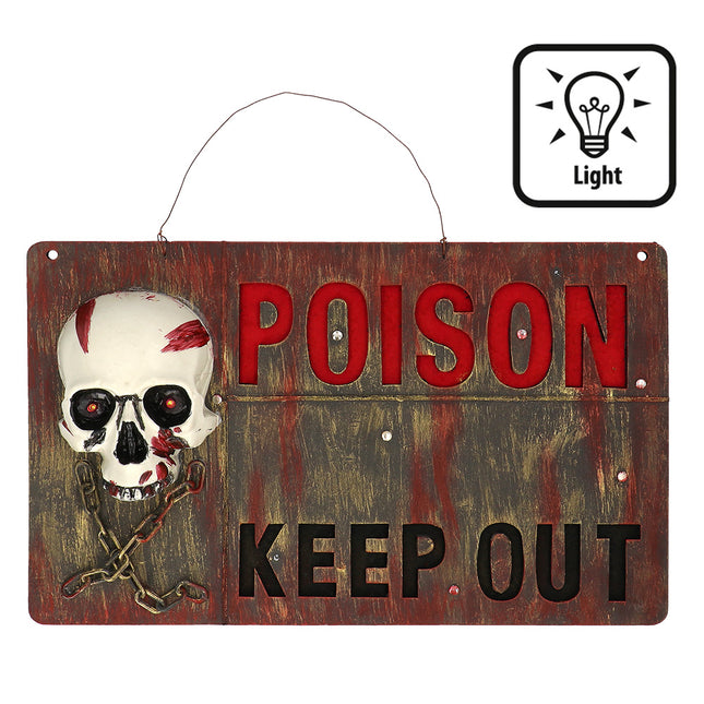 Décoration de porte Halloween Poison Keep Out 50cm