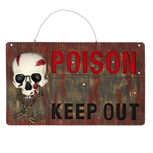 Décoration de porte Halloween Poison Keep Out 50cm
