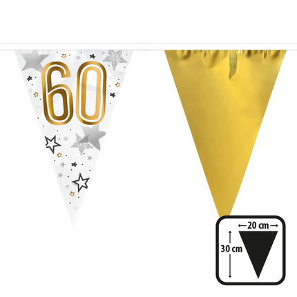 Guirlande de drapeaux en plastique « 60 » (30 x 20 cm, 6 m)