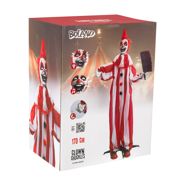 Poupée d'Halloween Clown Rouge Blanc 1.8m
