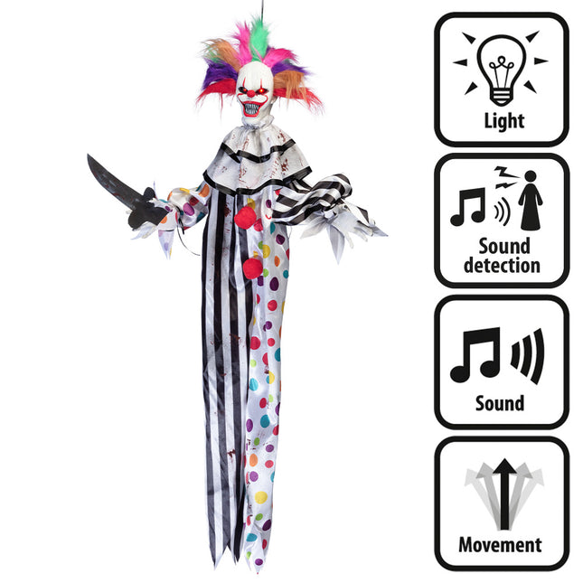 Décoration suspendue d'Halloween Clown coloré 1.20m