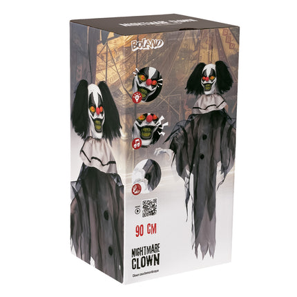 Décoration suspendue d'Halloween Clown d'emprunt 90cm