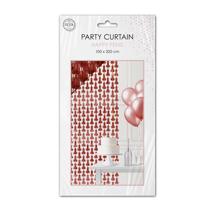 Rideau de porte en forme de pénis, rouge, 2 m