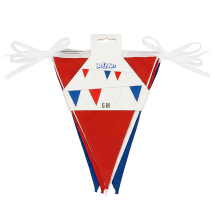 Guirlande de drapeaux en polyester « Pays-Bas » rouge/blanc/bleu (26 x 18 cm) (6 m)