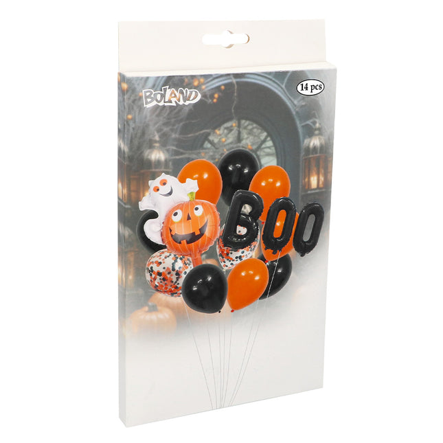 Ensemble de ballons d'hélium d'Halloween Noir Orange 14 pièces