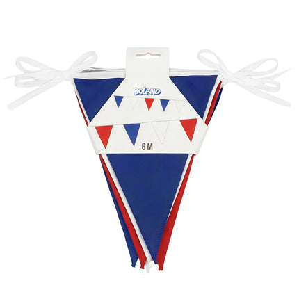 Guirlande de drapeaux en polyester « France » bleu/blanc/rouge (26 x 18 cm) (6 m)