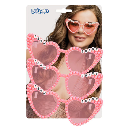 Lot de 3 lunettes de fête Pearl « Team bride »