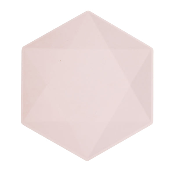 Assiettes roses Hexagone 26cm 6pcs