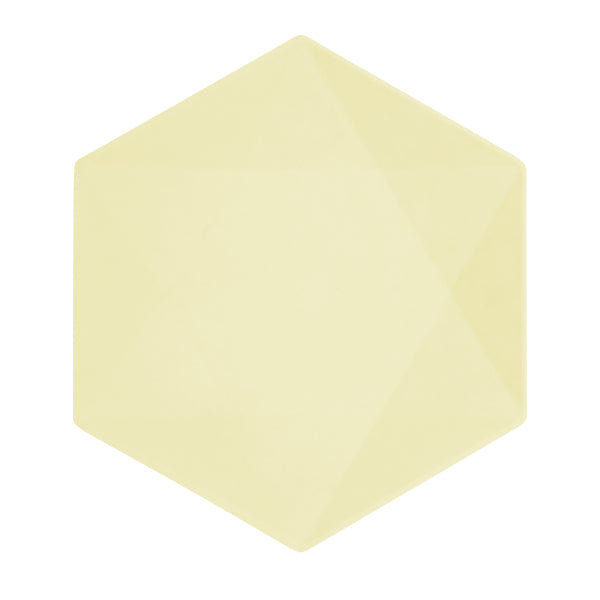 Assiettes jaunes Hexagone 26cm 6pcs