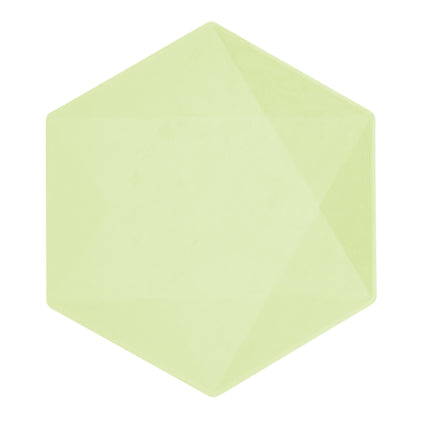 Assiettes vertes Hexagone 26cm 6pcs