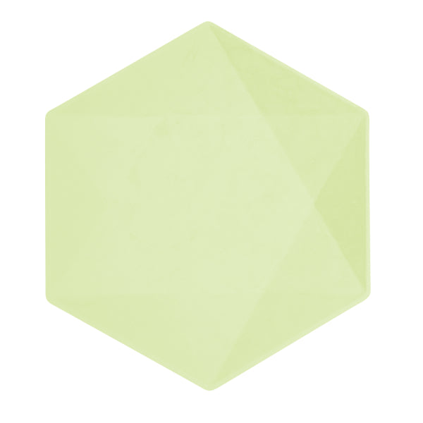 Assiettes vertes Hexagone 26cm 6pcs