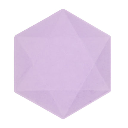 Assiettes violettes Hexagone 26cm 6pcs