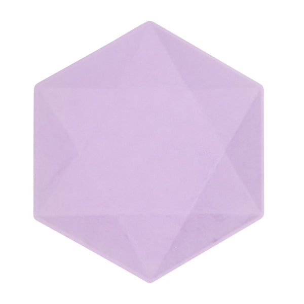 Assiettes violettes Hexagone 26cm 6pcs