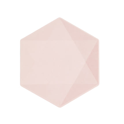 6 assiettes hexagonales Vert Decor, 20,8 x 18,1 cm, rose