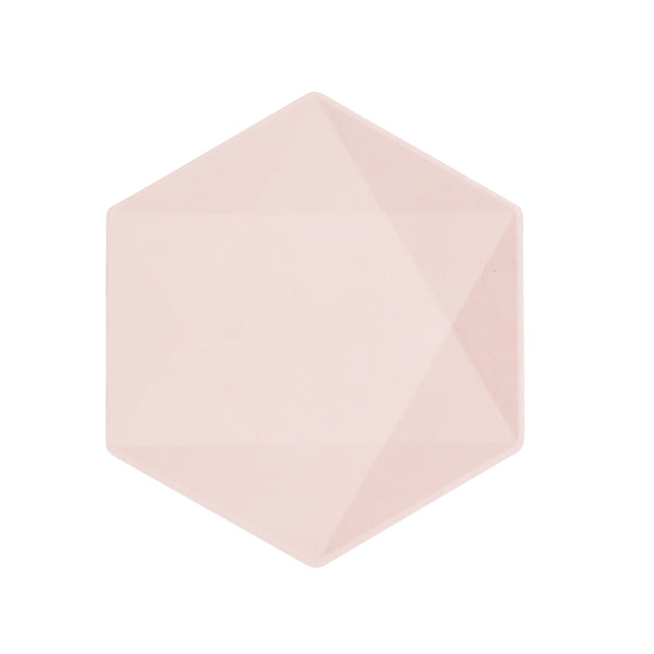 6 assiettes hexagonales Vert Decor, 20,8 x 18,1 cm, rose