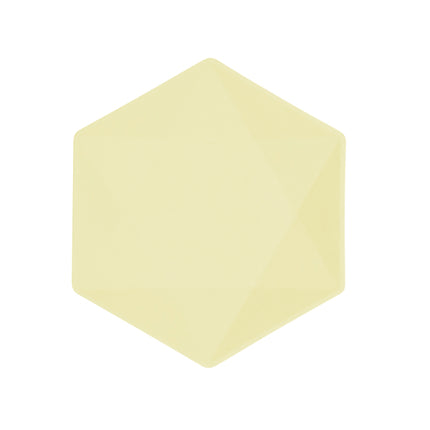 6 plaques hexagonales, 20,8 x 18,1 cm, jaunes