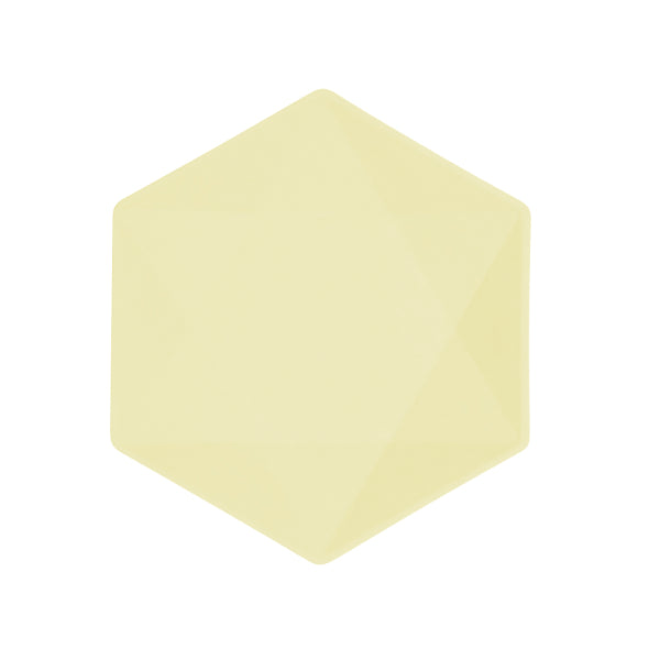 6 plaques hexagonales, 20,8 x 18,1 cm, jaunes