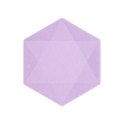 6 plaques hexagonales, 20,8 x 18,1 cm, violet