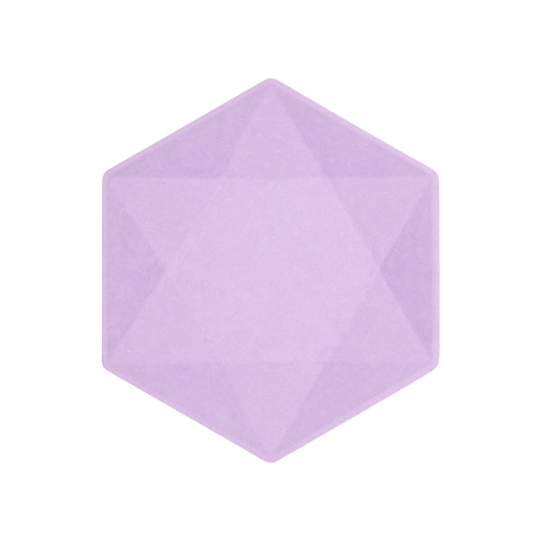 6 plaques hexagonales, 20,8 x 18,1 cm, violet