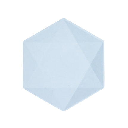 6 assiettes hexagonales 20,8 x 18,1 cm, bleues