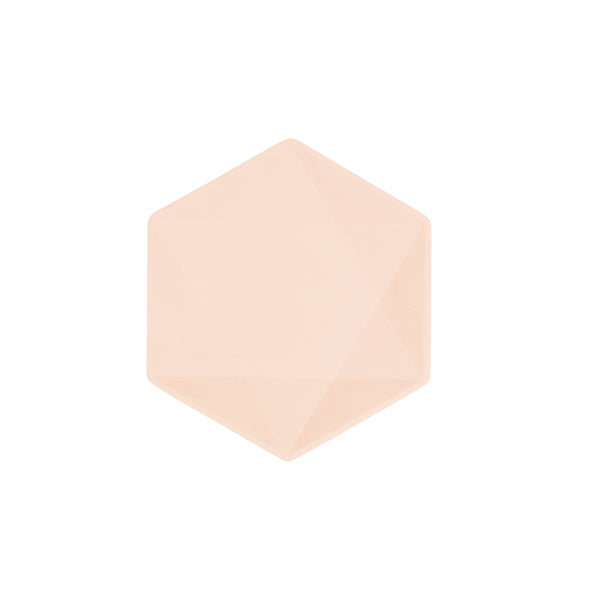 6 assiettes hexagonales 15,8 x 13,7 cm, abricot