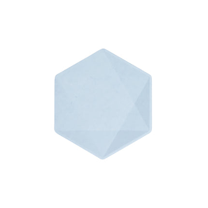 6 assiettes hexagonales 15.8 x 13.7cm bleu