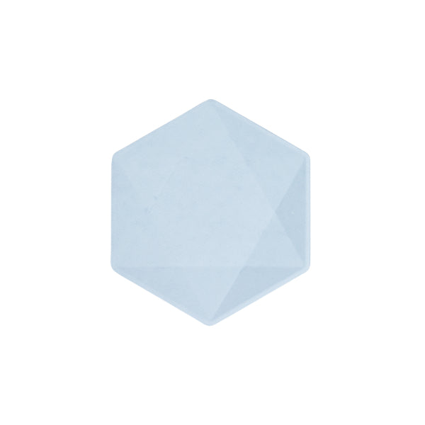 6 assiettes hexagonales 15.8 x 13.7cm bleu