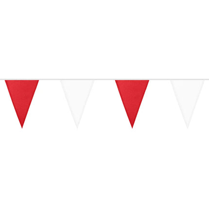 Guirlande de drapeaux en polyester rouge/blanc (26 x 18 cm) (6 m)