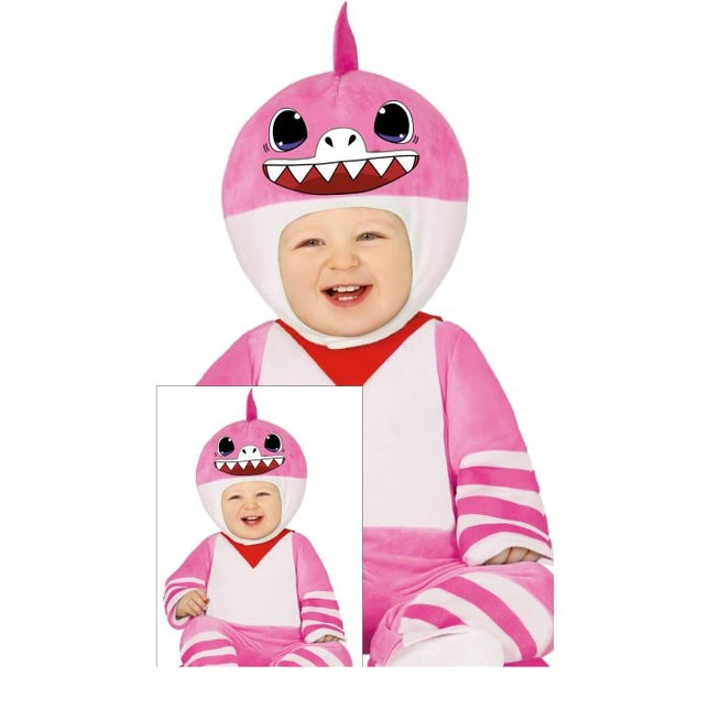 Costume de requin bébé rose