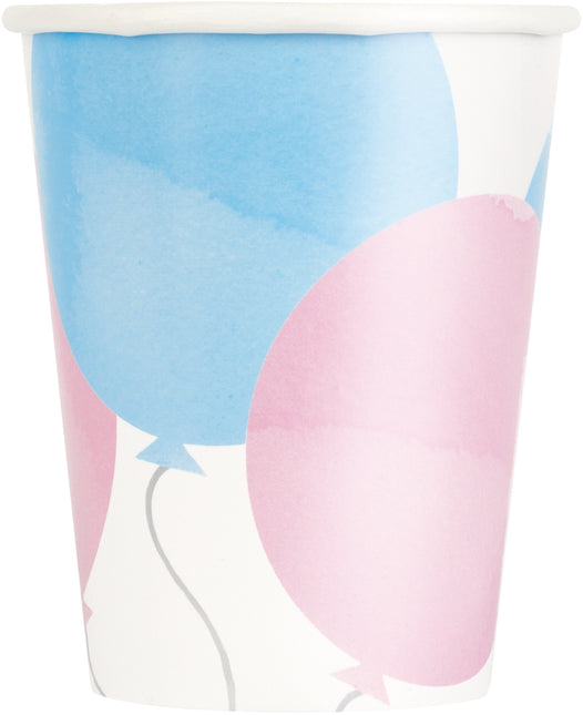 Gobelets Gender Reveal en papier 266ml 8pcs