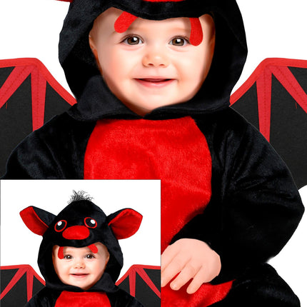 Costume d'Halloween Bébé chauve-souris rouge