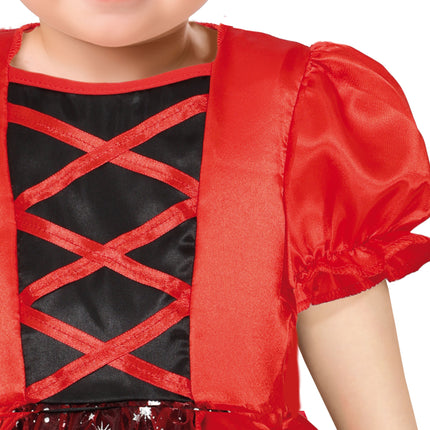 Costume d'Halloween Rouge Noir Bébé Diable