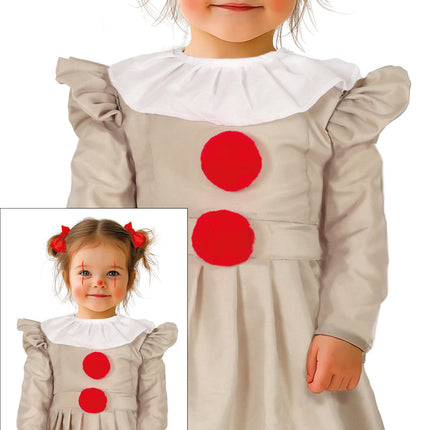 Robe d'Halloween Fille Clown Avec Collier