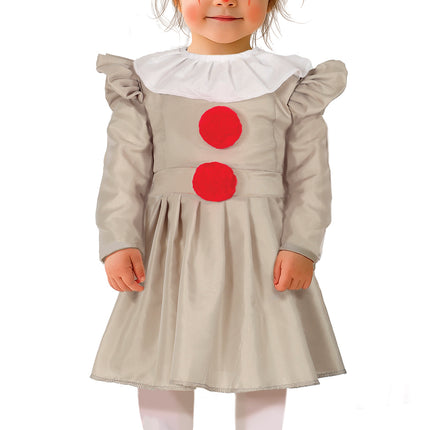 Robe d'Halloween Fille Clown Avec Collier
