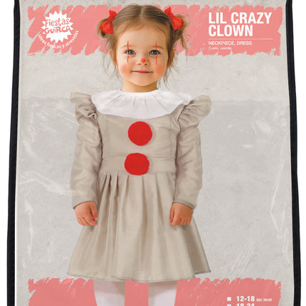 Robe d'Halloween Fille Clown Avec Collier