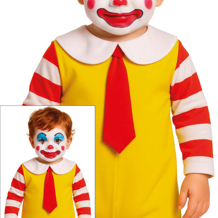 Costume d'Halloween de clown McDonald's pour bébé