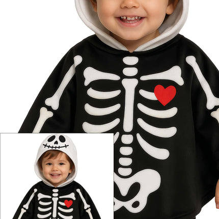 Poncho d'Halloween pour bébé « squelette »