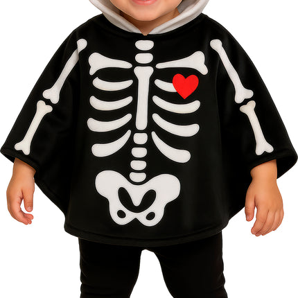 Poncho d'Halloween pour bébé « squelette »