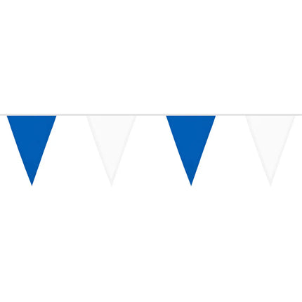 Guirlande de drapeaux en polyester bleu/blanc (26 x 18 cm) (6 m)