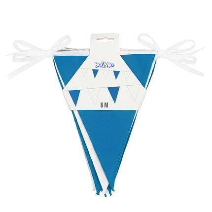Guirlande de drapeaux en polyester bleu/blanc (26 x 18 cm) (6 m)