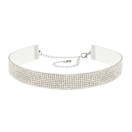 Collier ras-du-cou Crystal argenté