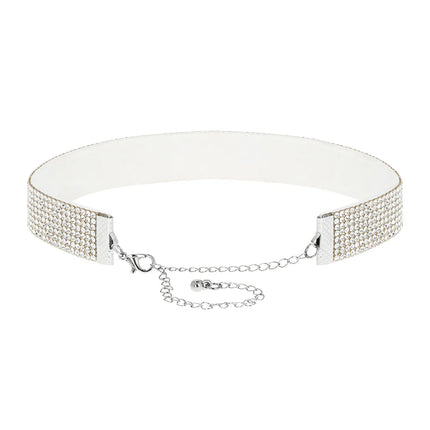 Collier ras-du-cou Crystal argenté