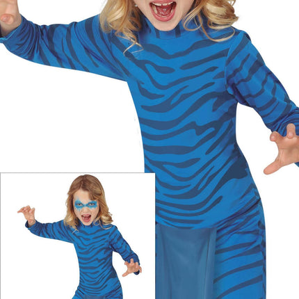 Costume de félin enfant bleu