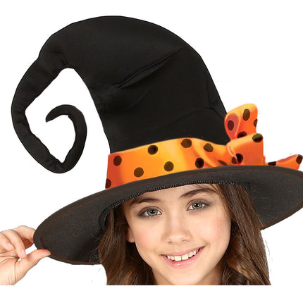 Costume d'Halloween sorcière fille orange