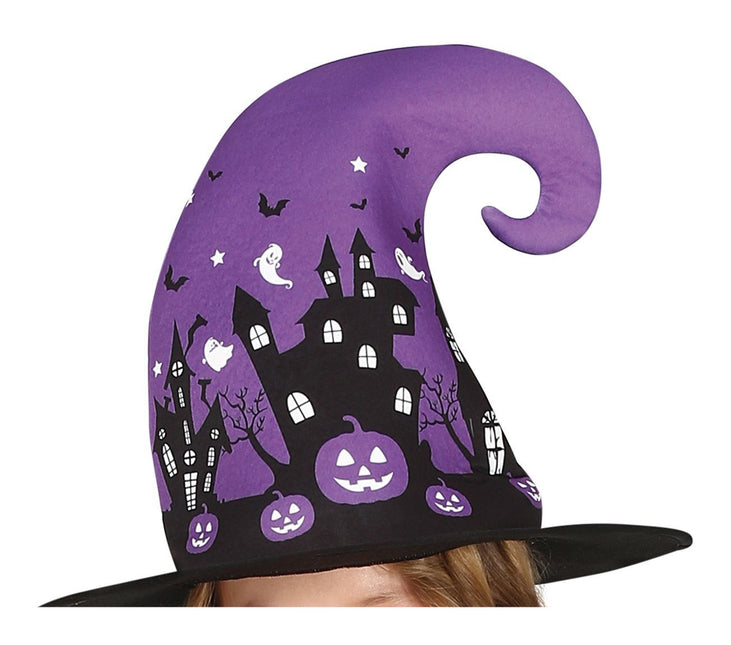 Costume d'Halloween de sorcière fille violet
