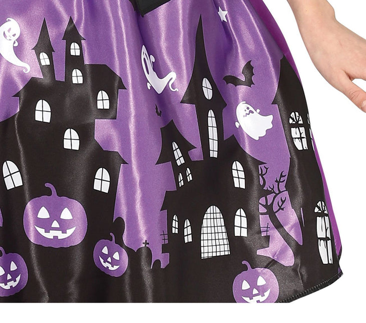 Costume d'Halloween de sorcière fille violet