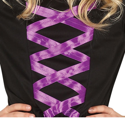 Costume d'Halloween sorcière fille noir violet